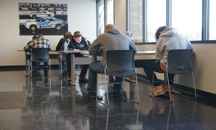 students taking a test