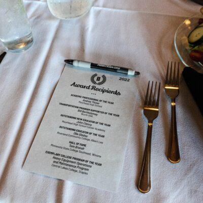 Awards Presentation program on table